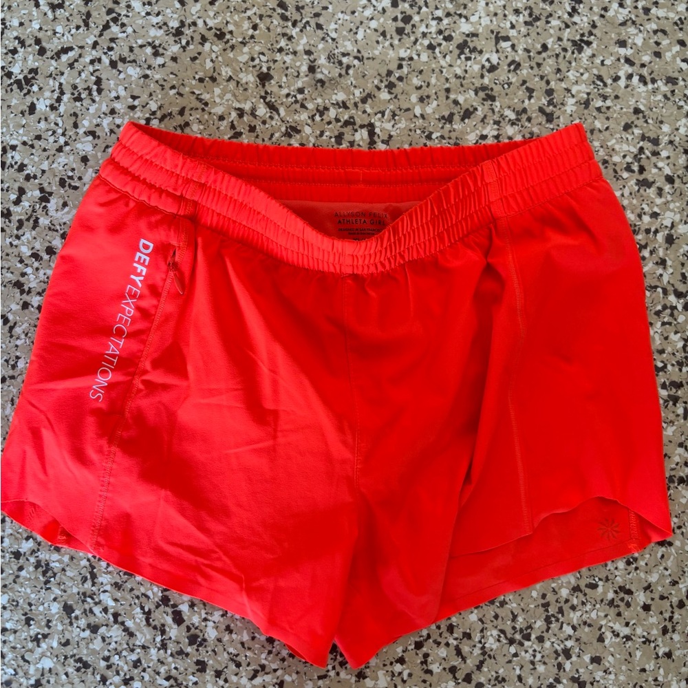 Athleta Red Athletic Shorts Lightweight Elastic Waist